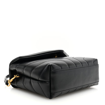 Saint Laurent Calfskin Y Quilted Monogram Toy Loulou Crossbody Bag Black 4 of 10