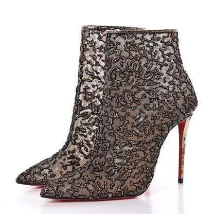 Christian Louboutin Mesh Glitter Nancy Bootie 100 Ankle Boots 36.5 Black 3 of 9