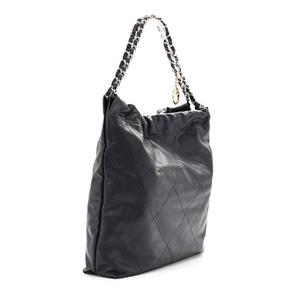 Chanel Shiny Caviar Quilted Small Chanel 22 Dark Blue 4 of 11