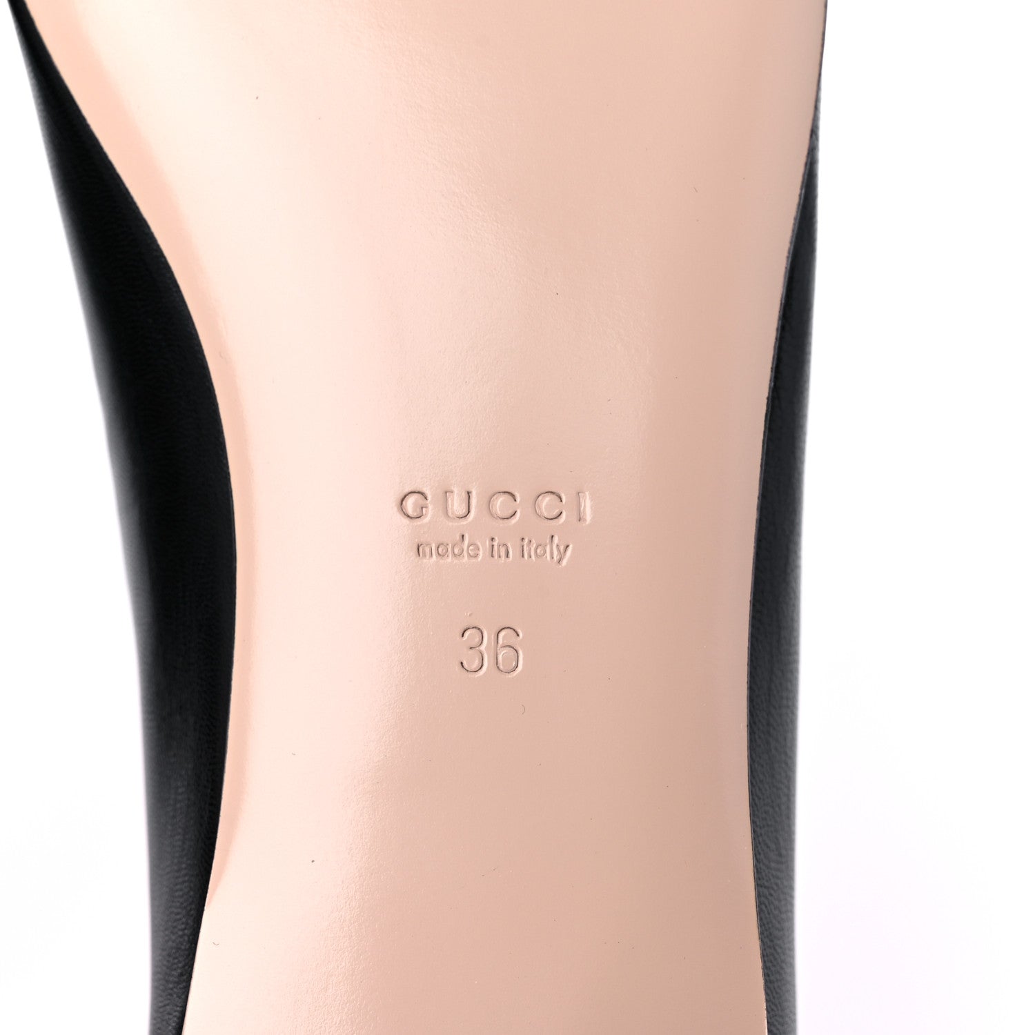 Gucci Malaga Kid Interlocking G Pearl Scalloped Flats 36 Black 6 of 10