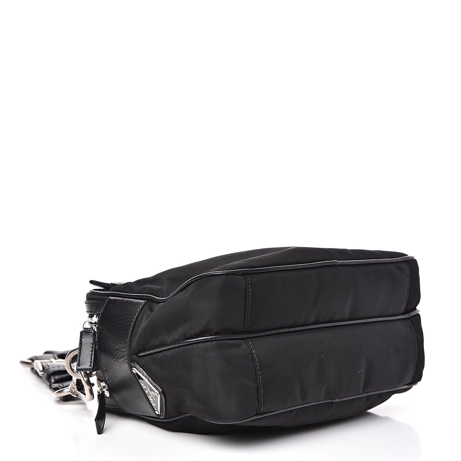 Prada Tessuto Nylon Saffiano Shoulder Bag Black 4 of 11