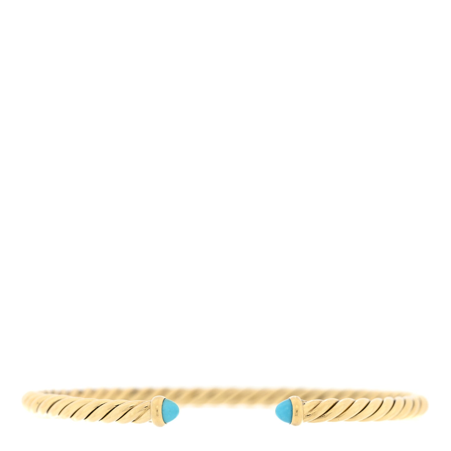 18K Yellow Gold Turquoise 4mm Cablespira Bracelet
