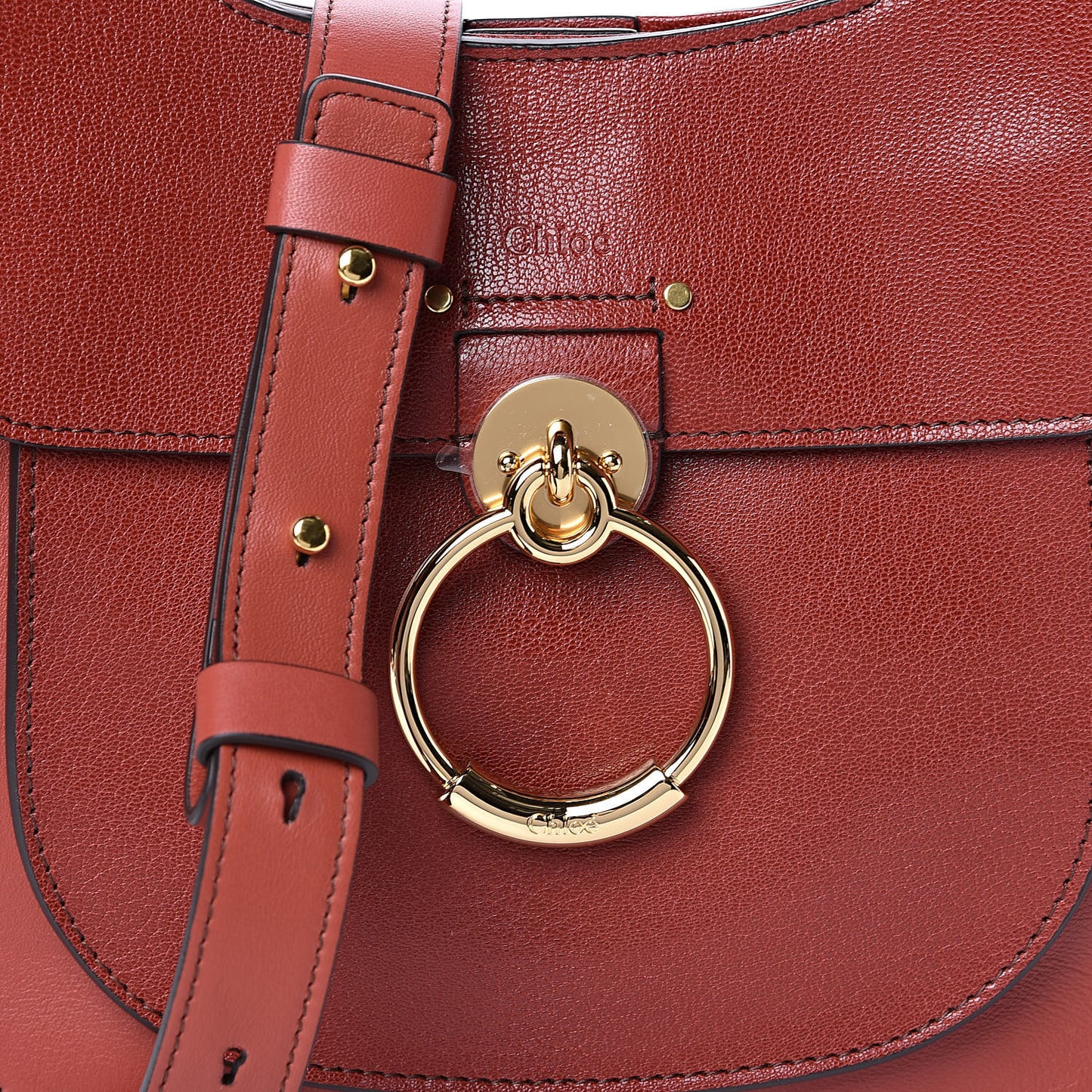 Calfskin Medium Tess Hobo Sienna Red