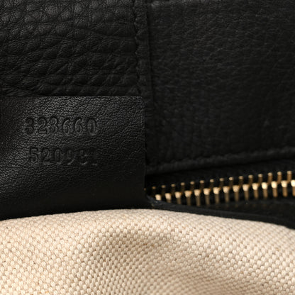 Gucci Canvas Cellarius Calfskin Flora Knight Medium Bamboo Shopper Tote Black 8 of 12