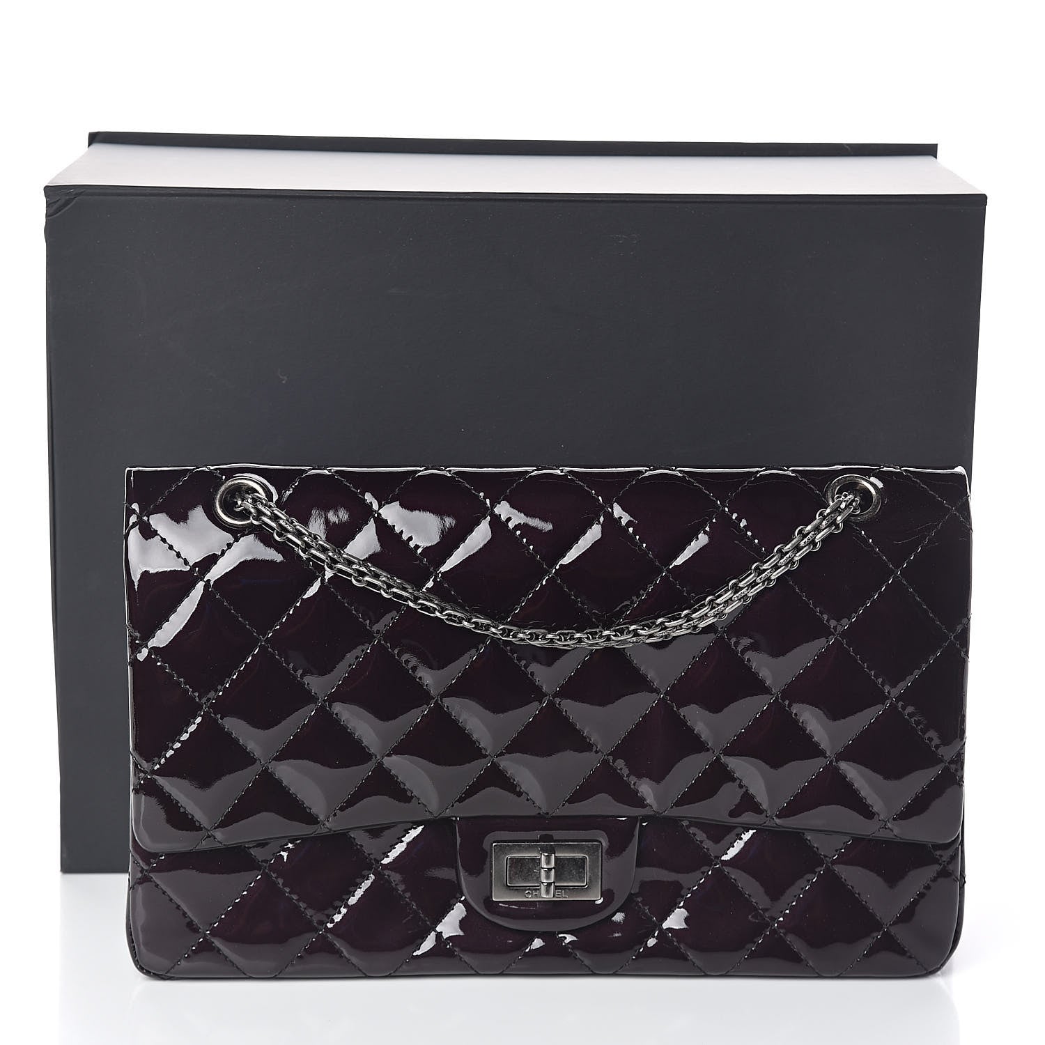 Chanel Patent Quilted 2.55 Reissue 227 Flap Prune 11 of 11