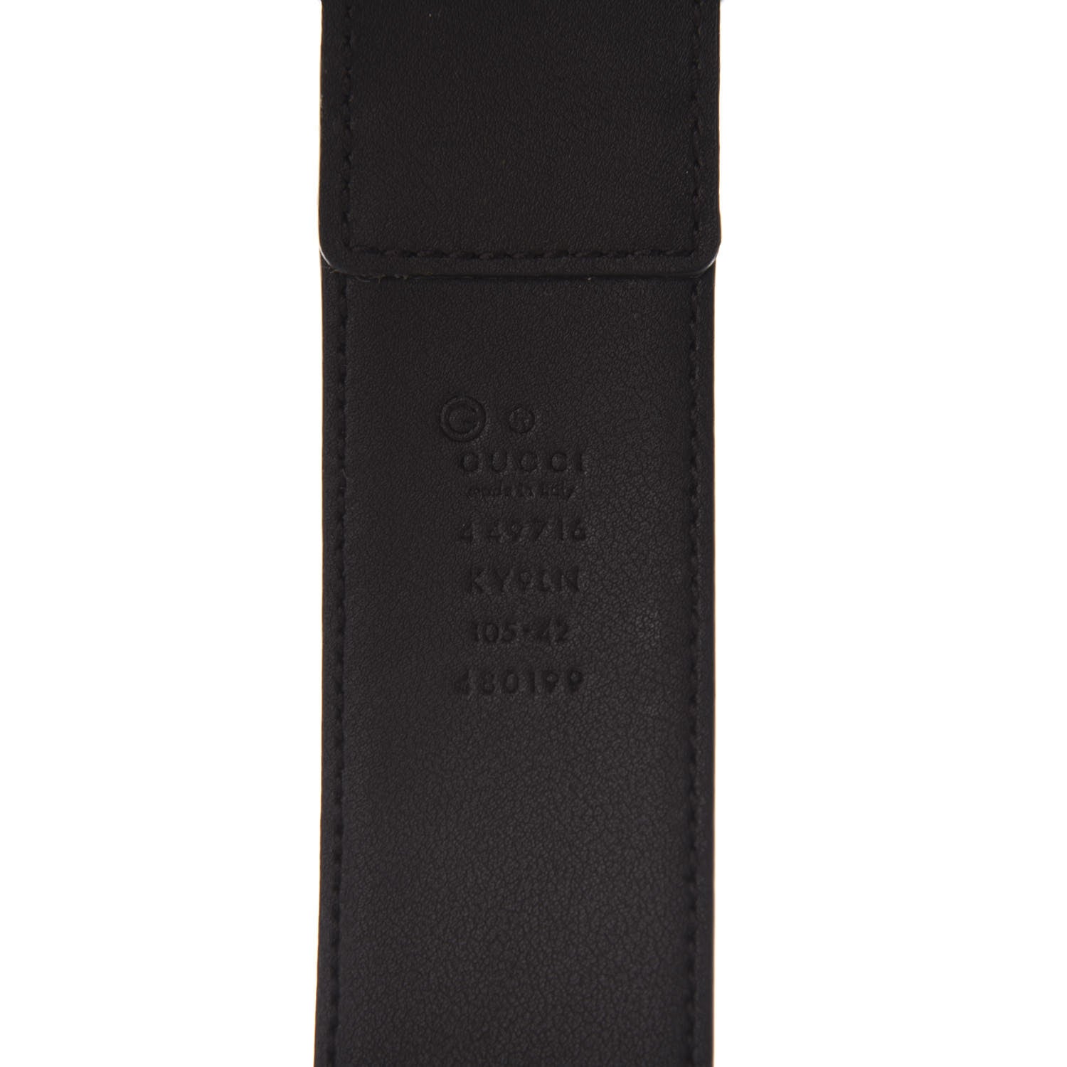 Gucci Monogram Dollar Calfskin 40mm Belt 105 42 Beige Ebony Testa di Moro 5 of 6