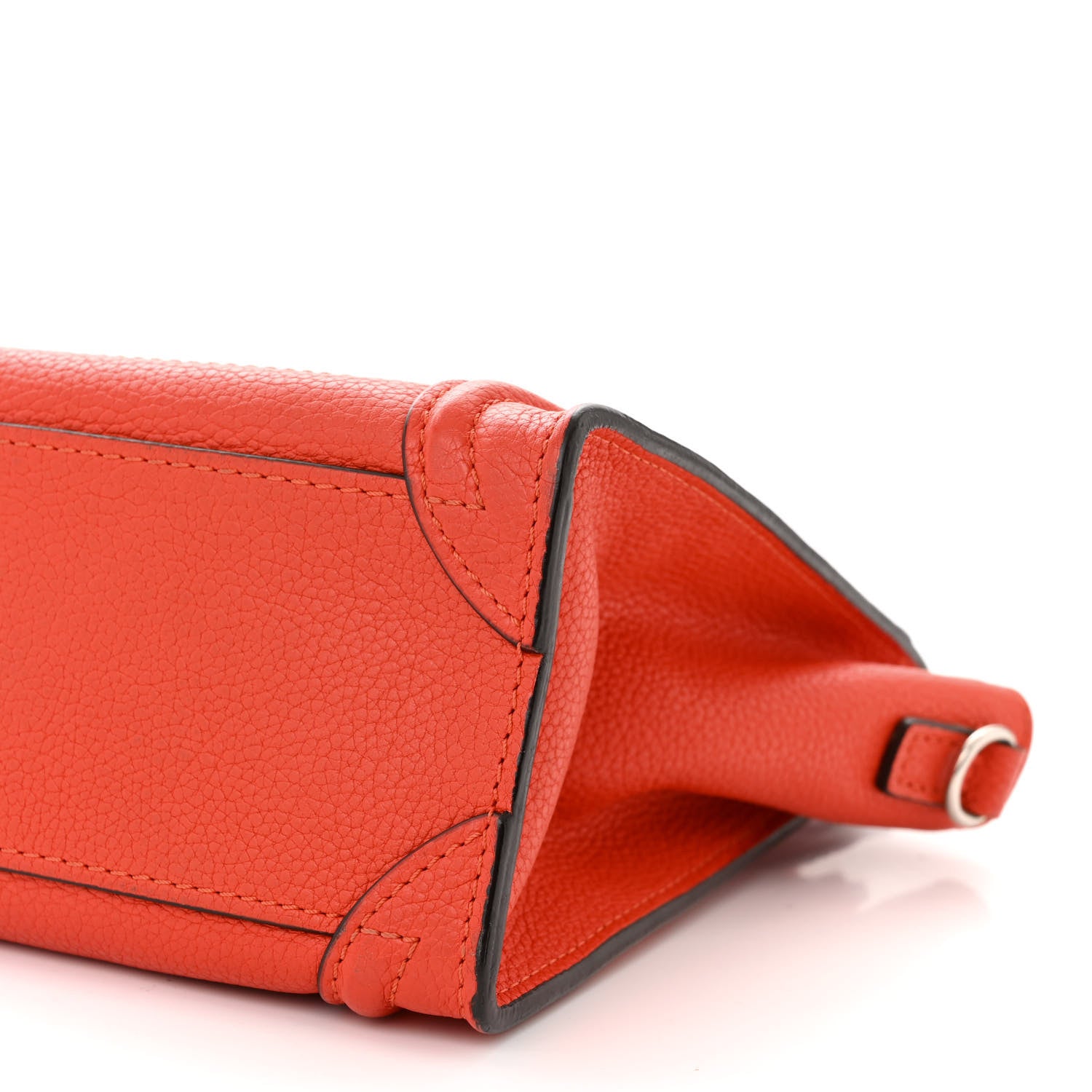 Celine Drummed Calfskin Nano Luggage Vermillion 11 of 11