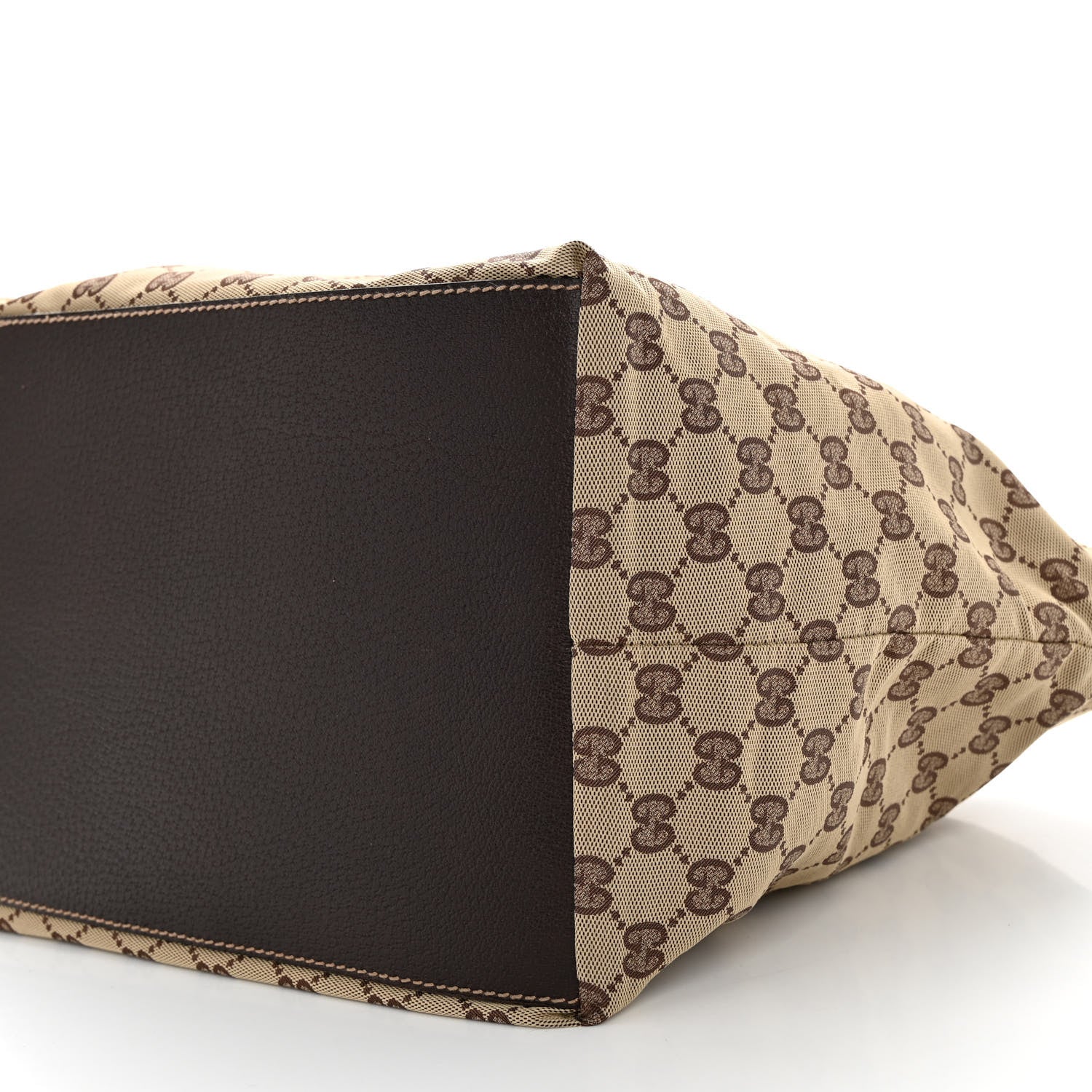 Gucci GG Monogram Medium Web Handle Bucket Tote Dark Brown 10 of 10