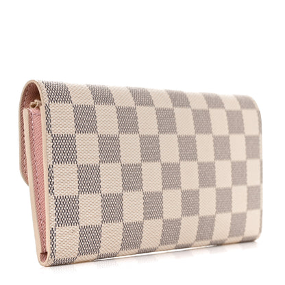 Louis Vuitton Damier Azur Emilie Wallet Rose Ballerine 3 of 7