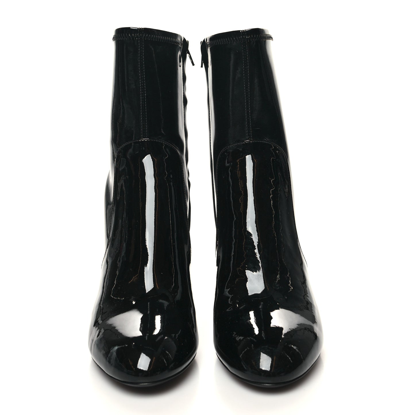 Patent Silhouette Ankle Boots 39 Black