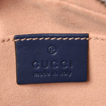 Gucci Calfskin Matelasse GucciGhost Small GG Marmont Chain Shoulder Bag Blue Agata Hibiscus Red 8 of 11