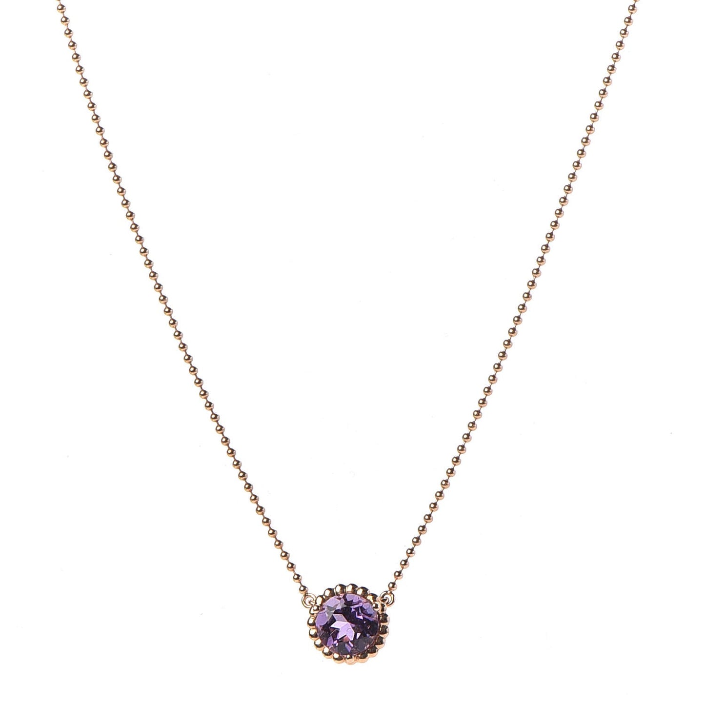 18K Rose Gold Amethyst Sparklers Pendant Necklace