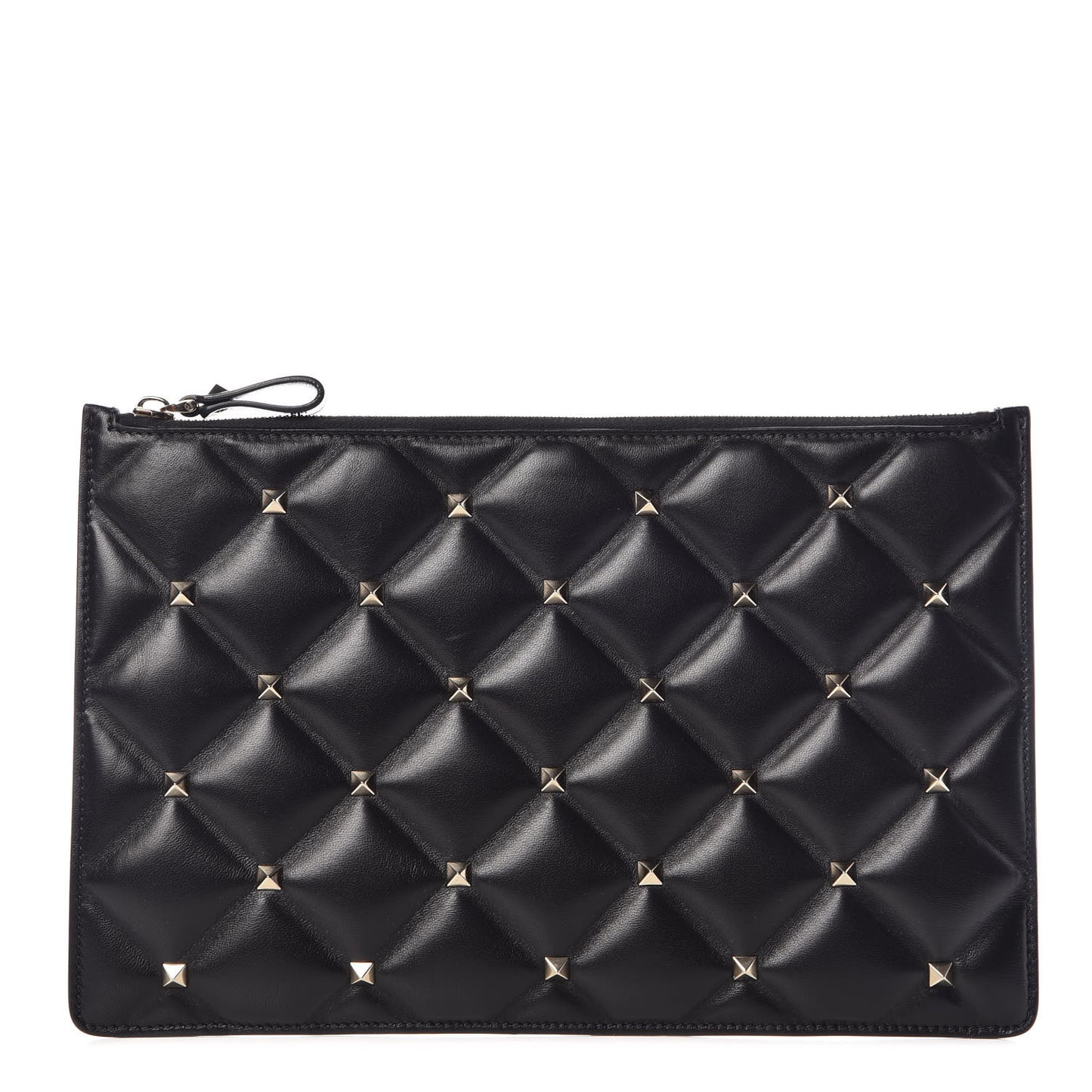 Nappa Candystud Zip Pouch Black