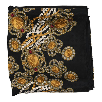Chanel Silk CC Gripoix Pearls Square Scarf Black 3 of 3
