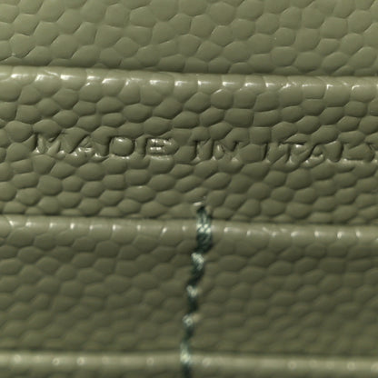 Saint Laurent Grain De Poudre Matelasse Chevron Monogram Envelope Chain Wallet Green Light Sage 7 of 10