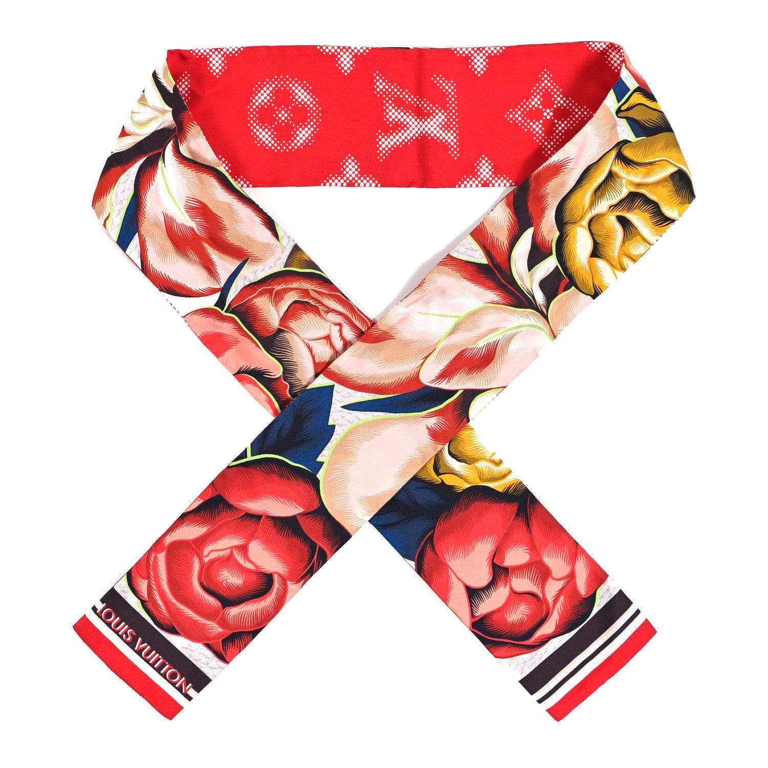 Louis Vuitton Silk Monogram Malle Fleurs Bandeau Rouge 1 of 3