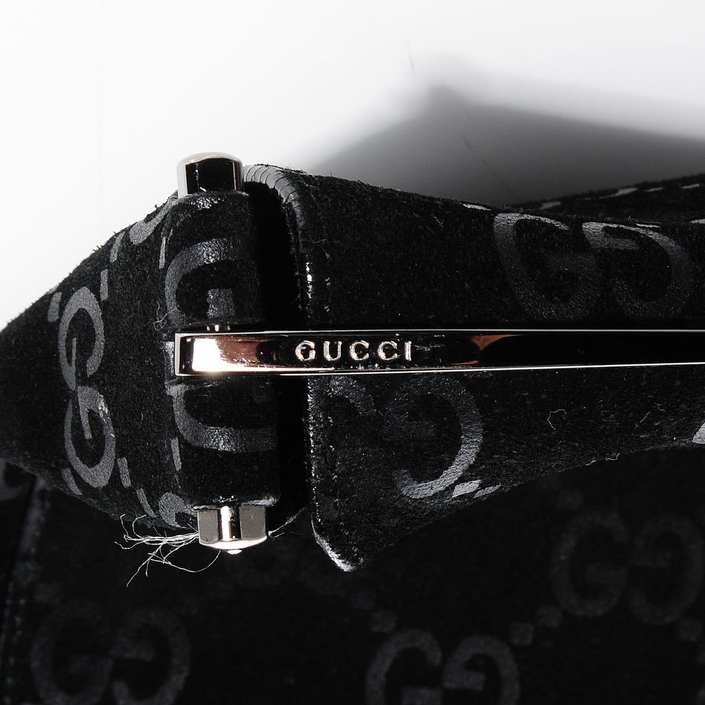 Suede Guccissima Shoulder Bag Black