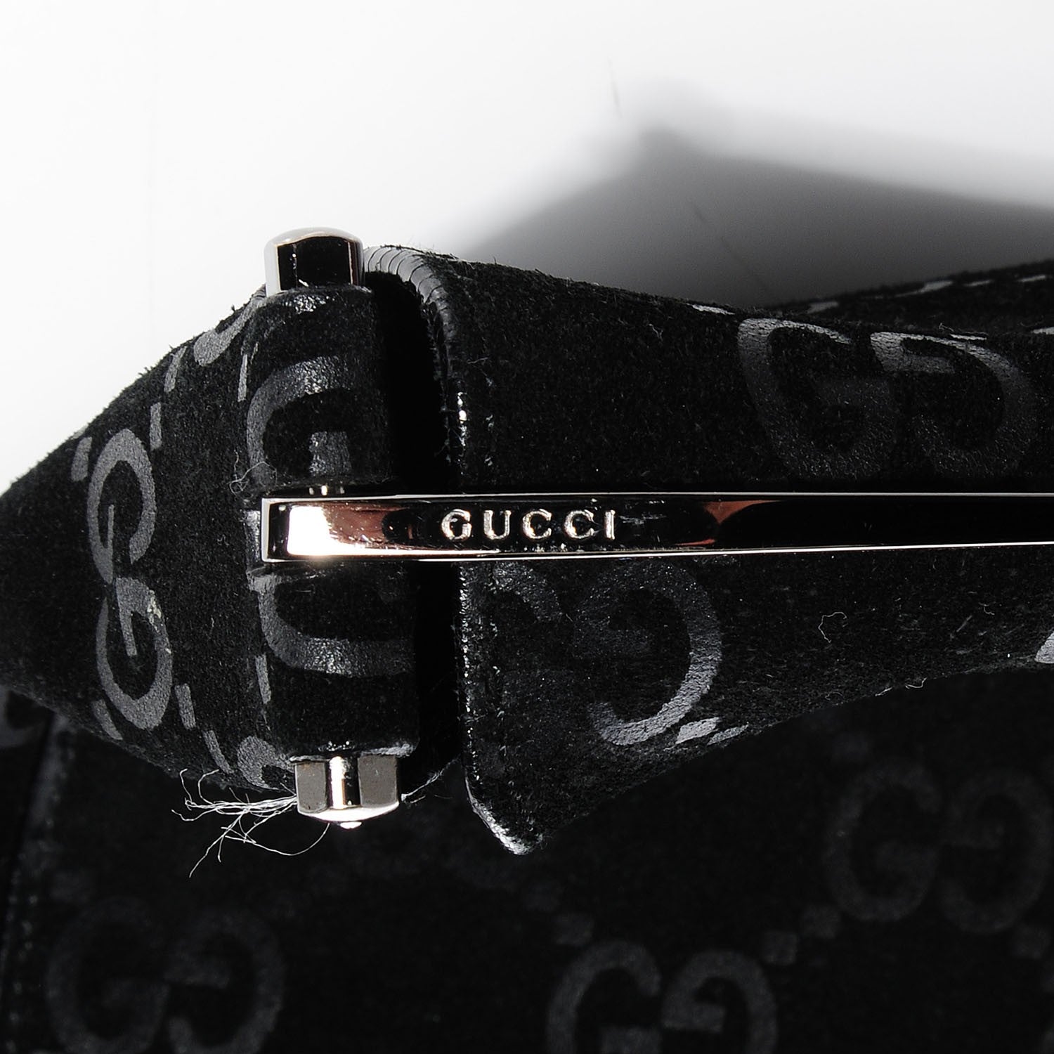 Gucci Suede Guccissima Shoulder Bag Black 8 of 8