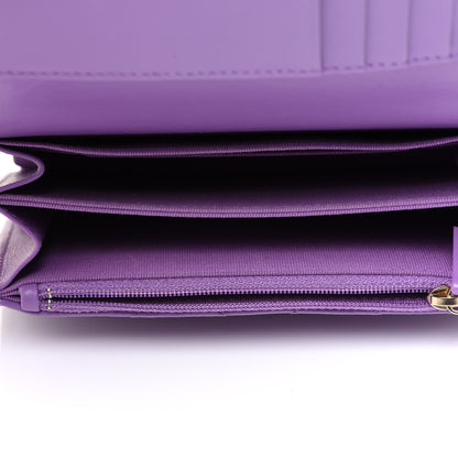 Chanel Lambskin Enamel Quilted Pending CC Clutch With Chain Purple 5 of 9
