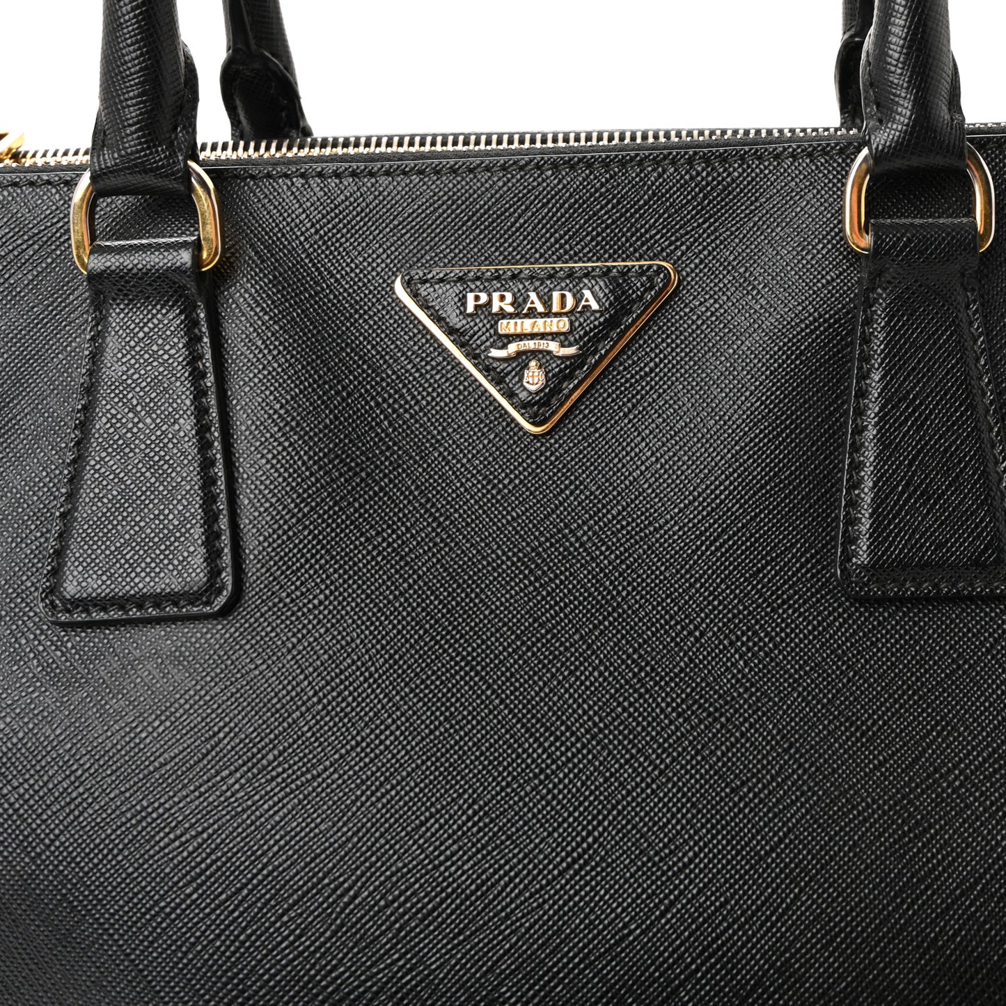 Saffiano Lux Large Galleria Double Zip Tote Black