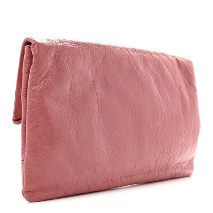 Balenciaga Agneau Giant 12 Silver Hardware Envelope Clutch Rose Bonbon 4 of 8