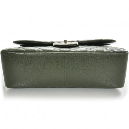 Chanel Caviar Jumbo Double Flap Dark Green 4 of 10