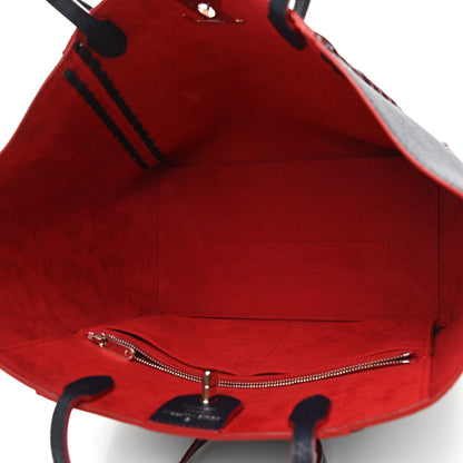 Louis Vuitton Calfskin Braided Lockme Cabas Marine Rouge 5 of 9