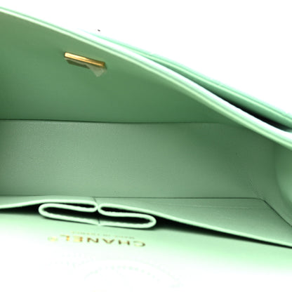 Chanel Caviar Quilted Small Double Flap Light Green 5 of 11