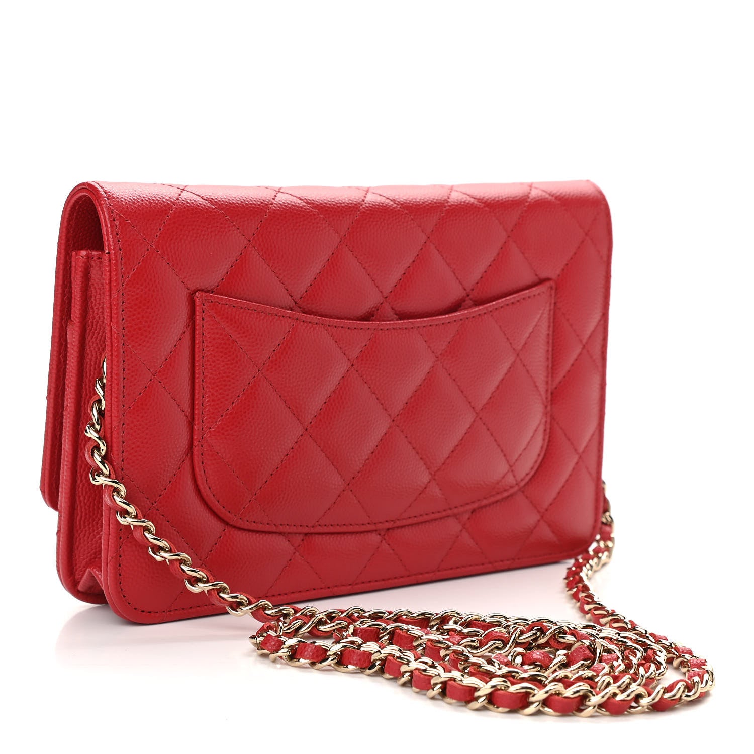 Chanel Caviar Quilted Wallet On Chain WOC Red 3 of 13