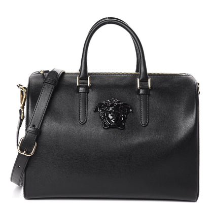 Versace Saffiano Calfskin Palazzo Duffle Bag Black 1 of 8