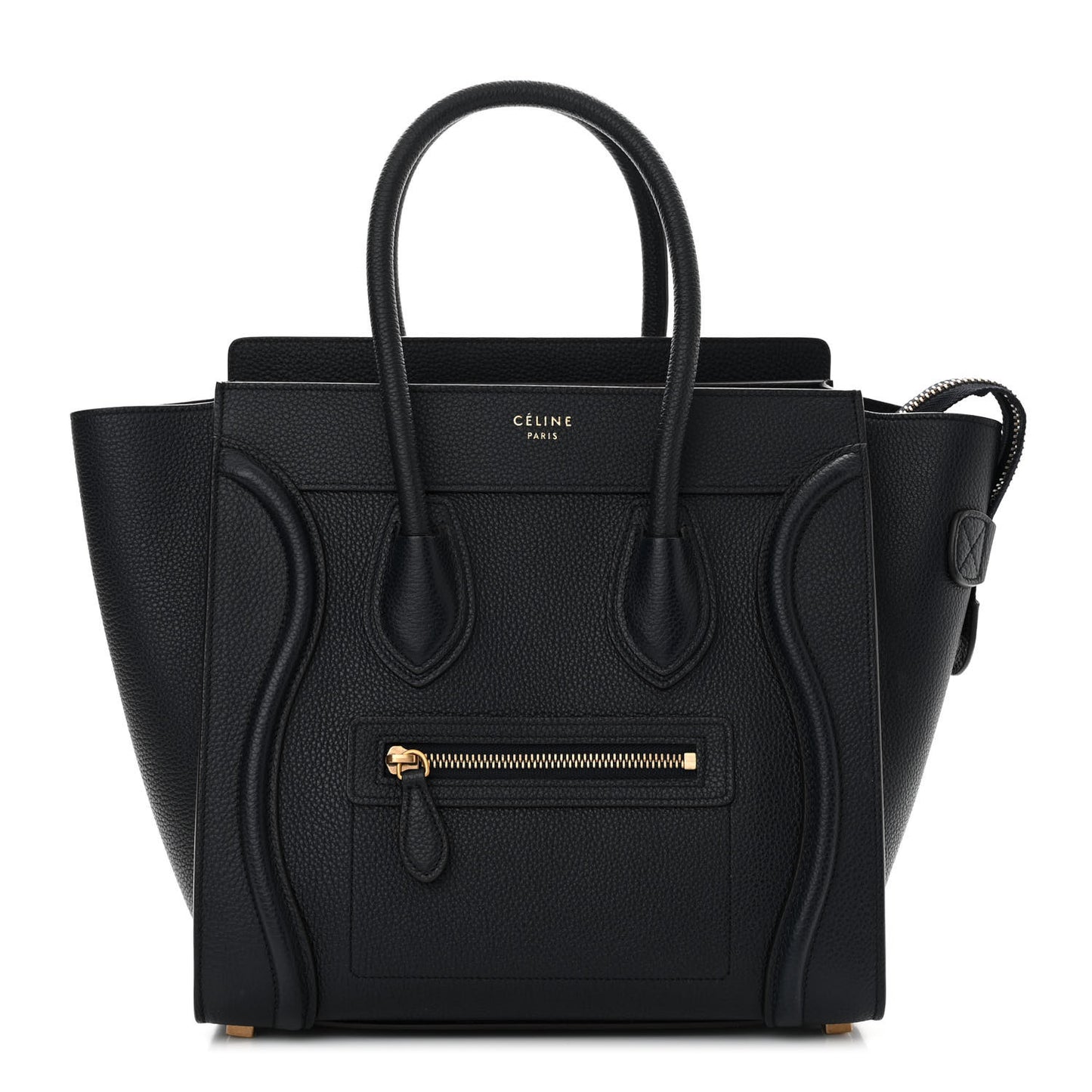 Drummed Calfskin Micro Luggage Midnight