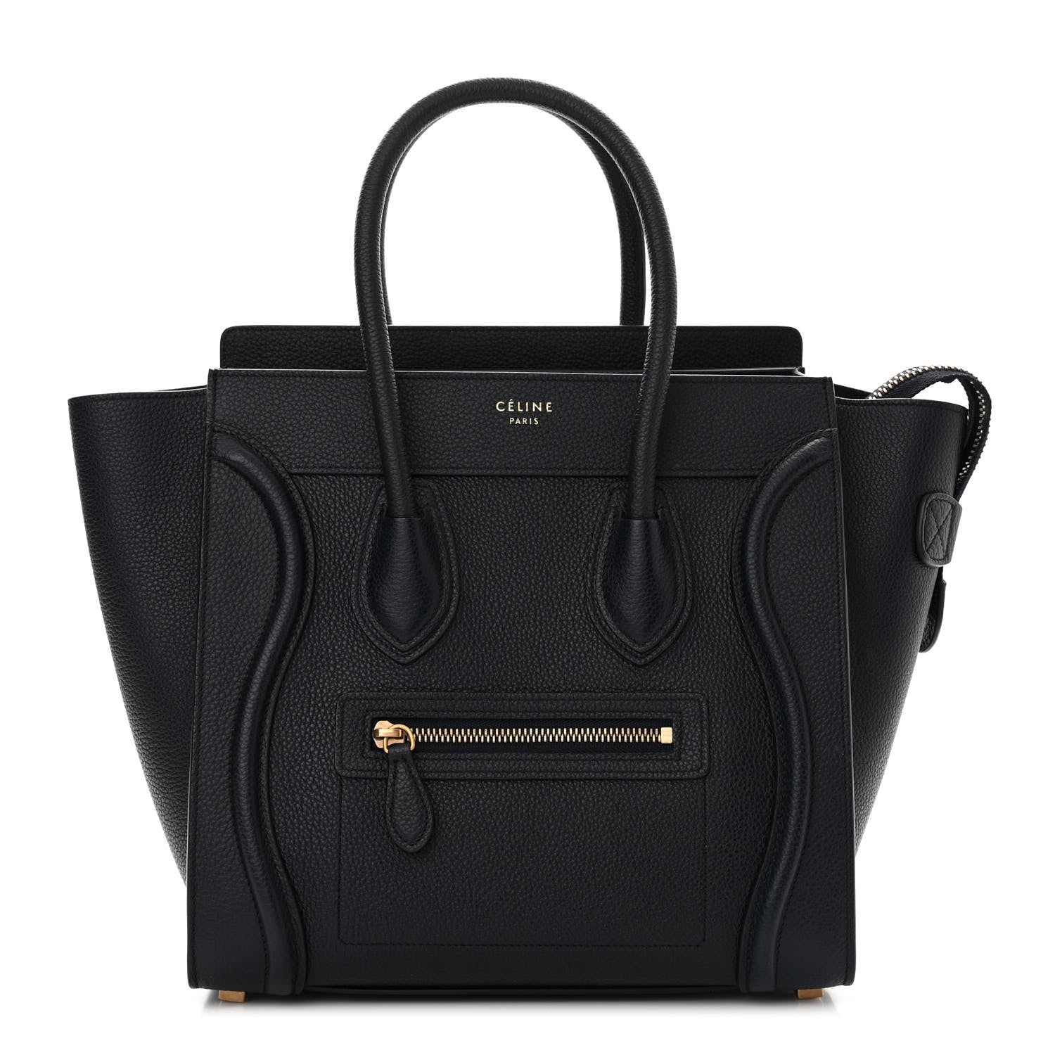 Celine Drummed Calfskin Micro Luggage Midnight 1 of 10