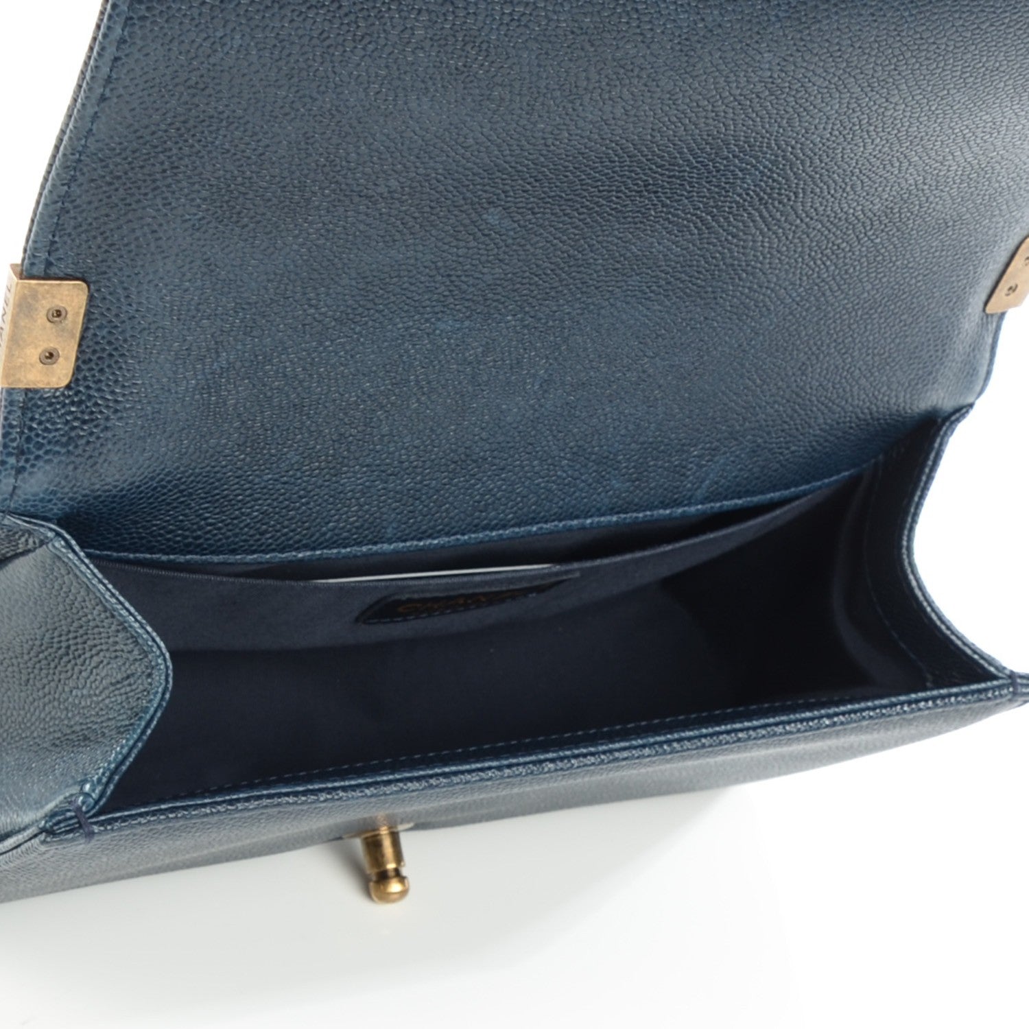 Chanel Caviar Quilted Medium Boy Flap Dark Navy Blue 5 of 9