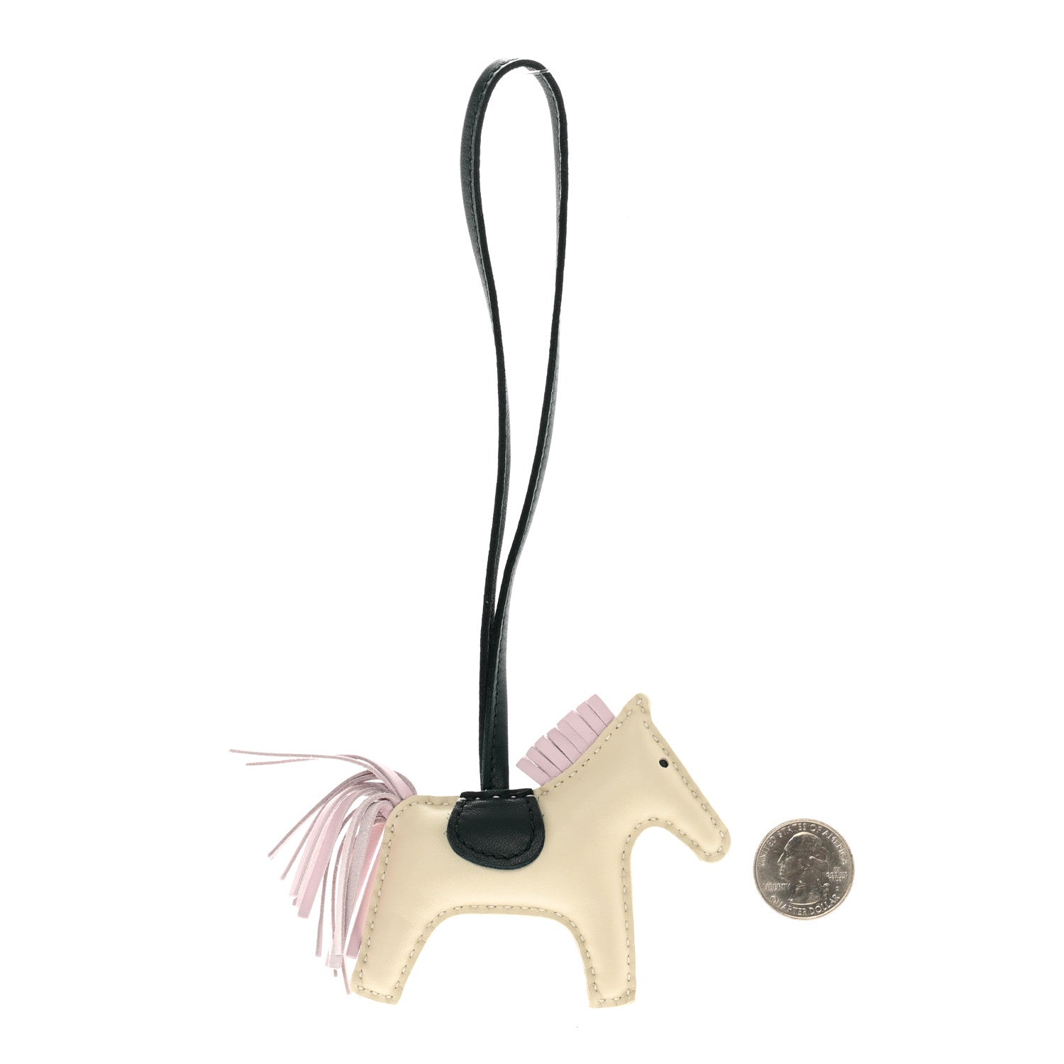 Hermes Milo Lambskin Grigri Rodeo Horse Bag Charm PM Craie Mauve Pale Vert Cypress 2 of 6