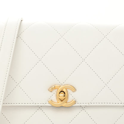 Chanel Calfskin Quilted Small Framing Chain Bag White 8 of 12