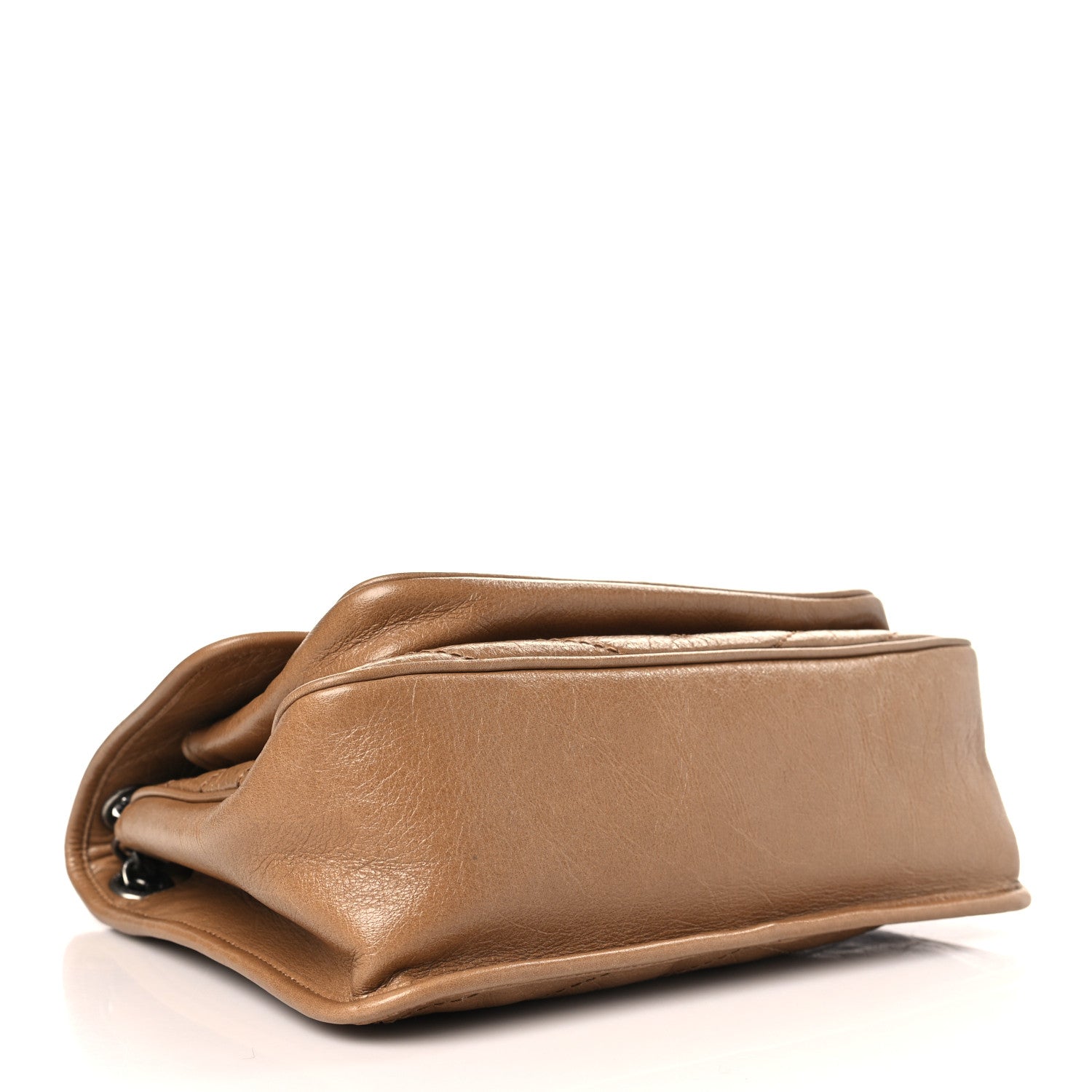 Saint Laurent Crinkled Calfskin Matelasse Monogram Medium Niki Chain Satchel Dark Toffee 4 of 9