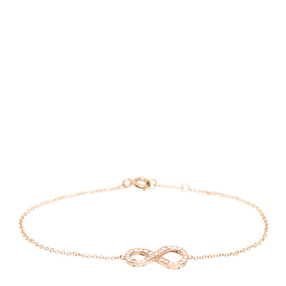 Tiffany 18K Rose Gold Diamond Infinity Bracelet 1 of 4