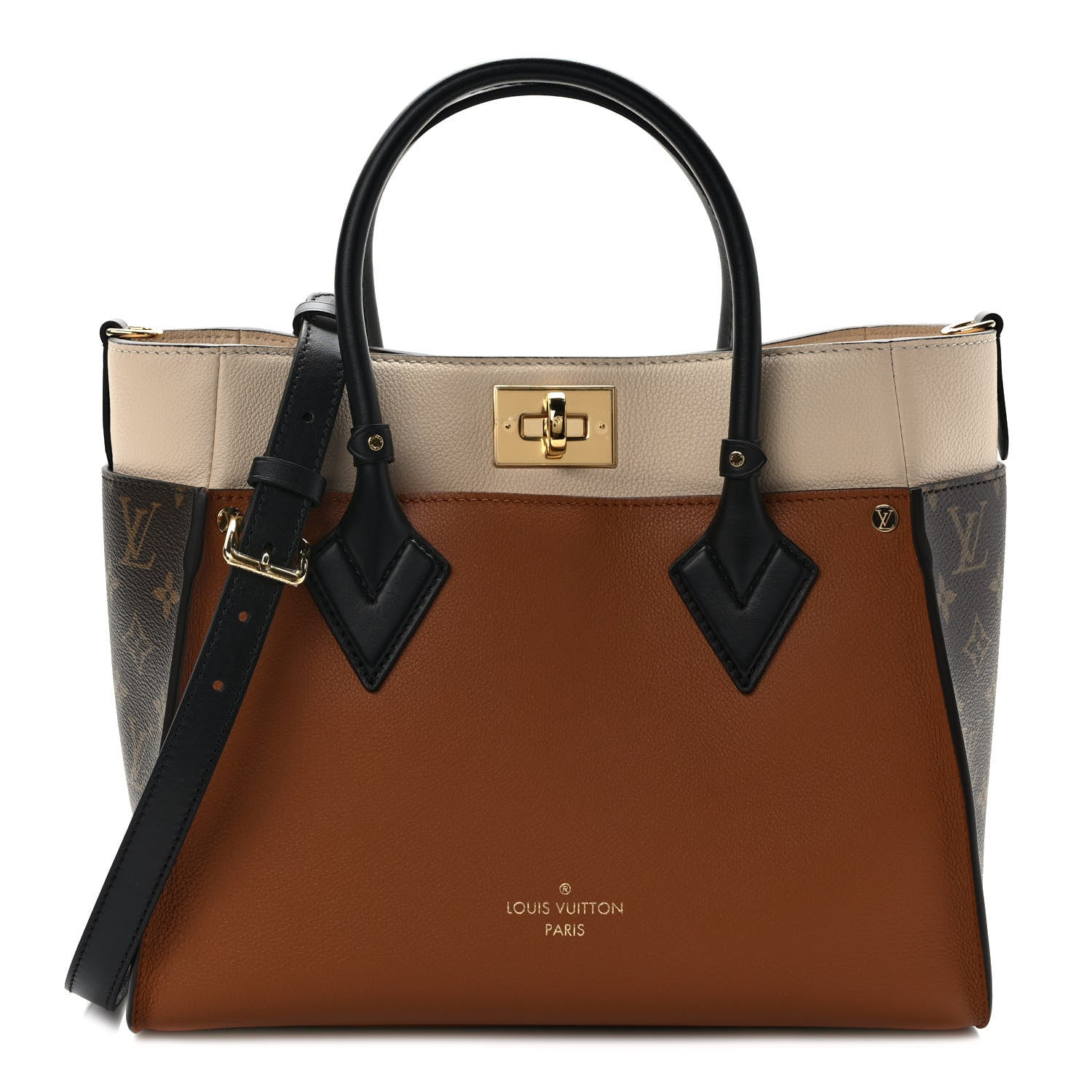 Louis Vuitton Calfskin Monogram On My Side MM Chataigne 1 of 9