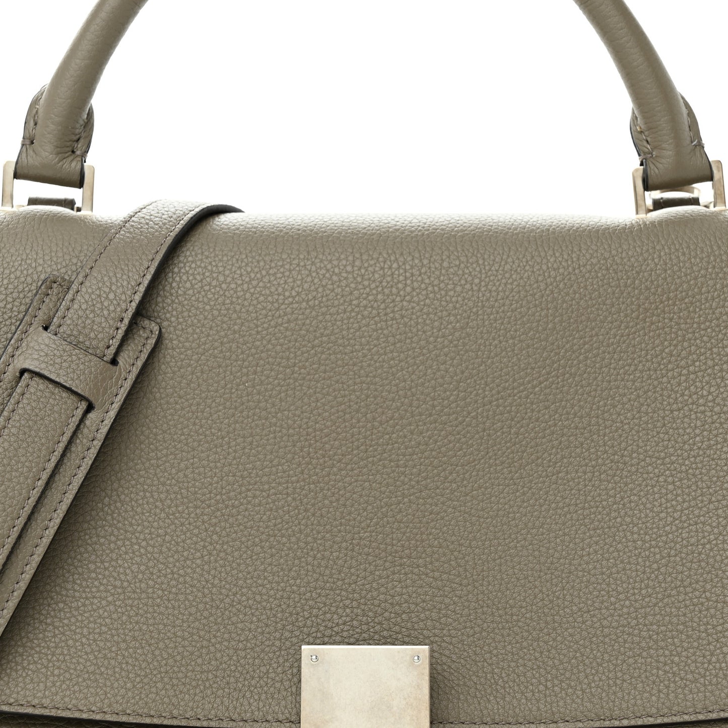 Drummed Calfskin Suede Small Trapeze Souris