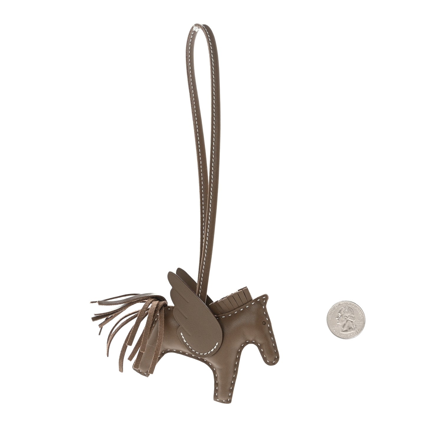 Milo Lambskin Grigri Rodeo Pegase Horse Bag Charm PM Etoupe