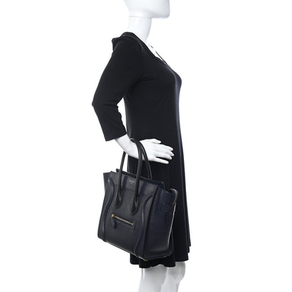 Celine Goatskin Micro Luggage Navy Blue 2 of 10
