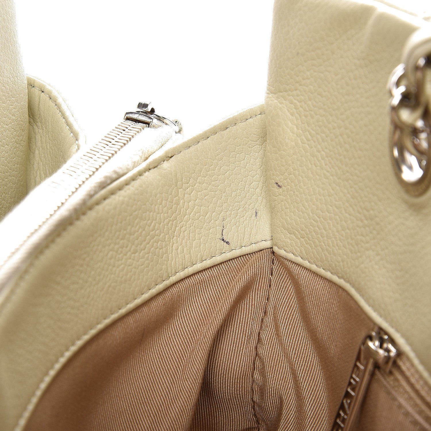 Chanel Caviar CC Timeless Soft Tote Off White 9 of 18