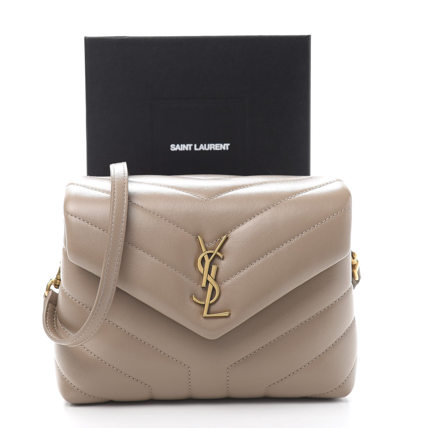 Calfskin Y Quilted Monogram Toy Loulou Crossbody Bag Dark Beige