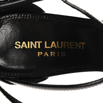 Saint Laurent Patent Cassandra 100 Ankle Strap Sandals 38.5 Black 9 of 9