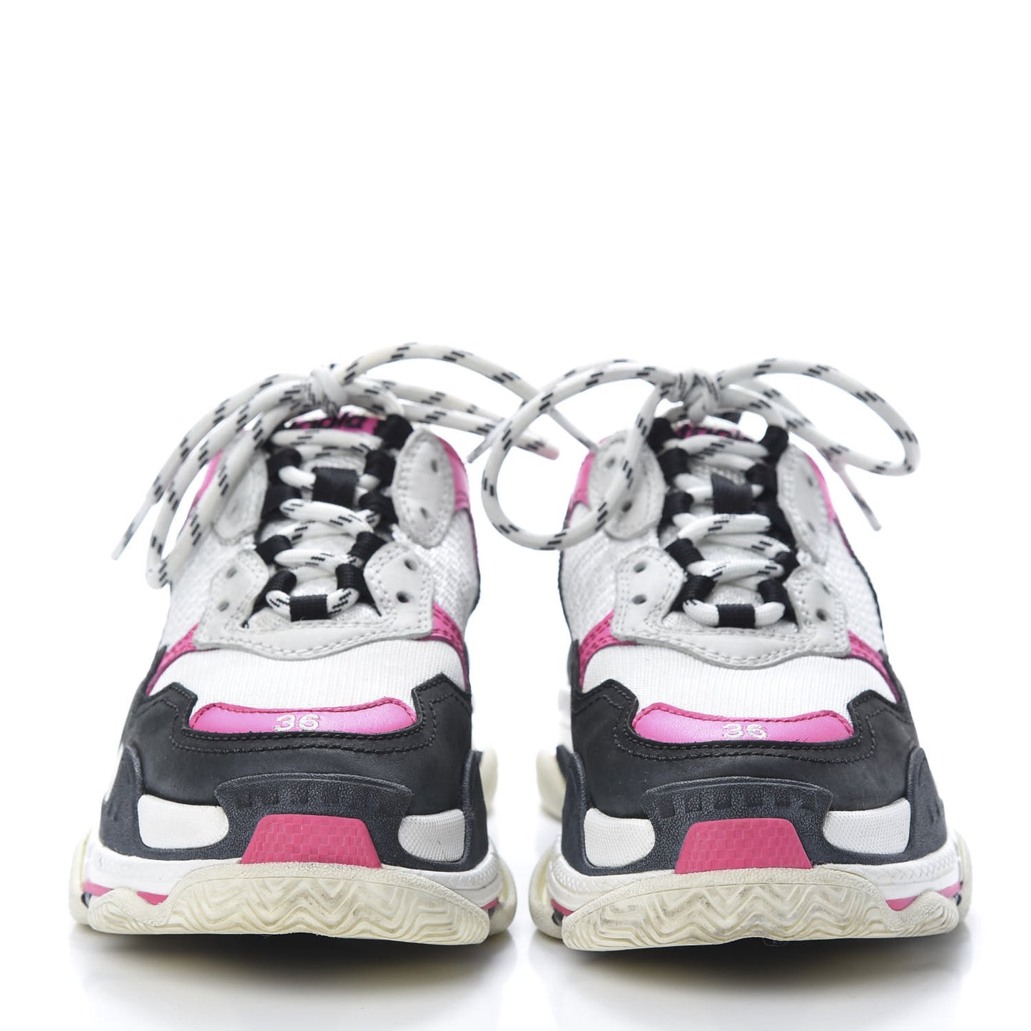 Fabric Mesh Womens Triple S Sneakers 36 Rose Fluo Black White