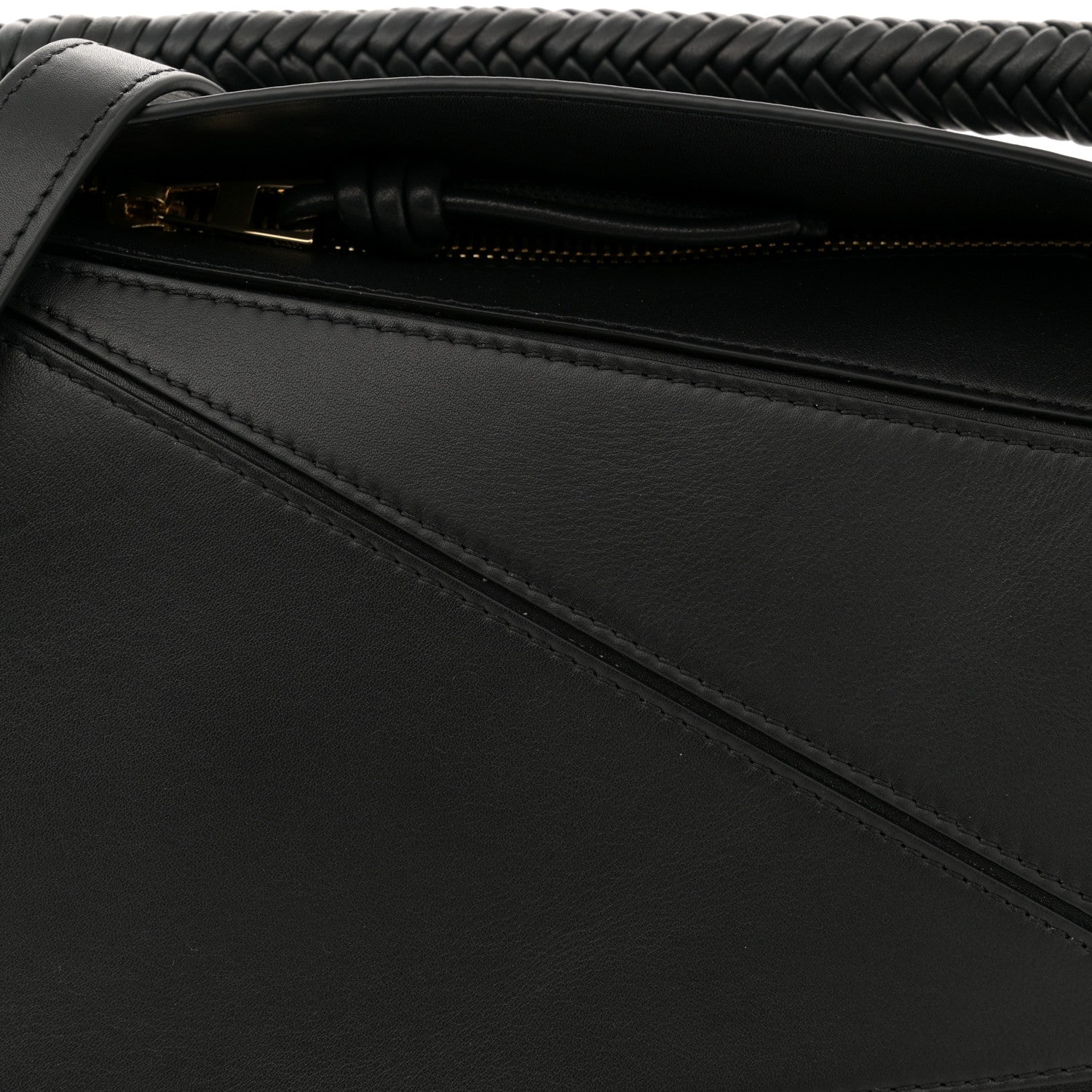 Loewe Calfskin Small Woven Puzzle Bag Black 8 of 12