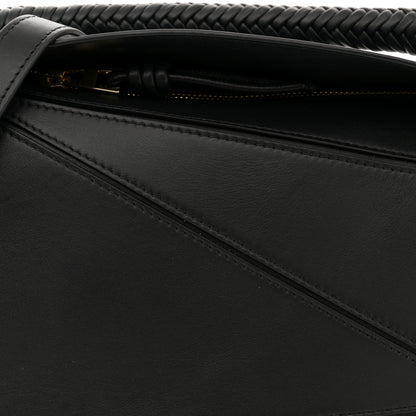 Loewe Calfskin Small Woven Puzzle Bag Black 8 of 12