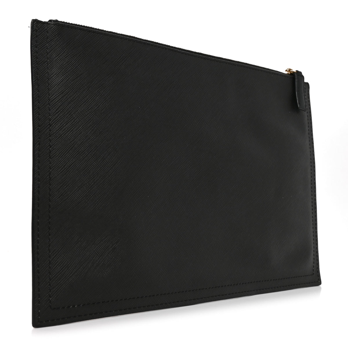 Textured Coated Canvas Bambi Print Medium Cosmetic Pouch Black