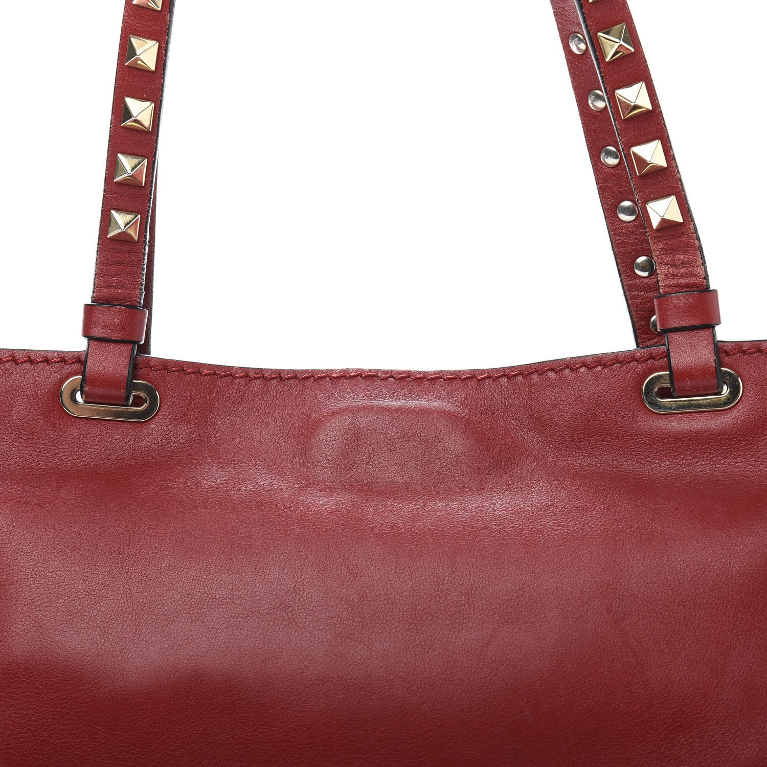 Valentino Garavani Vitello Small Rockstud Tote Rosso Valentino 17 of 18