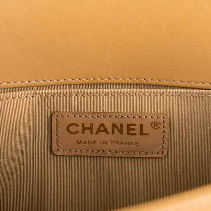 Chanel Iridescent Tweed Lambskin Medium Boy Flap Dark Beige 7 of 8